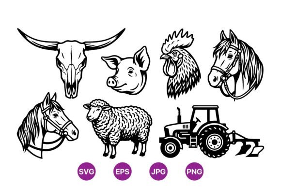 Download Farm Animal Vector Clipart Set - Animal vector Collection
