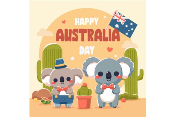 Download Happy Australia Day with Cute Koala - Australia day Collection