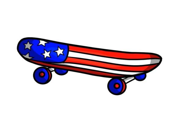 Download Stickers 4th of July Skateboard Vector - Sticker Collection