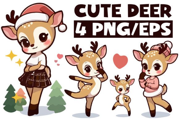Download Cute Deer Vector Graphic Illustrations - Deer vector graphic Collection